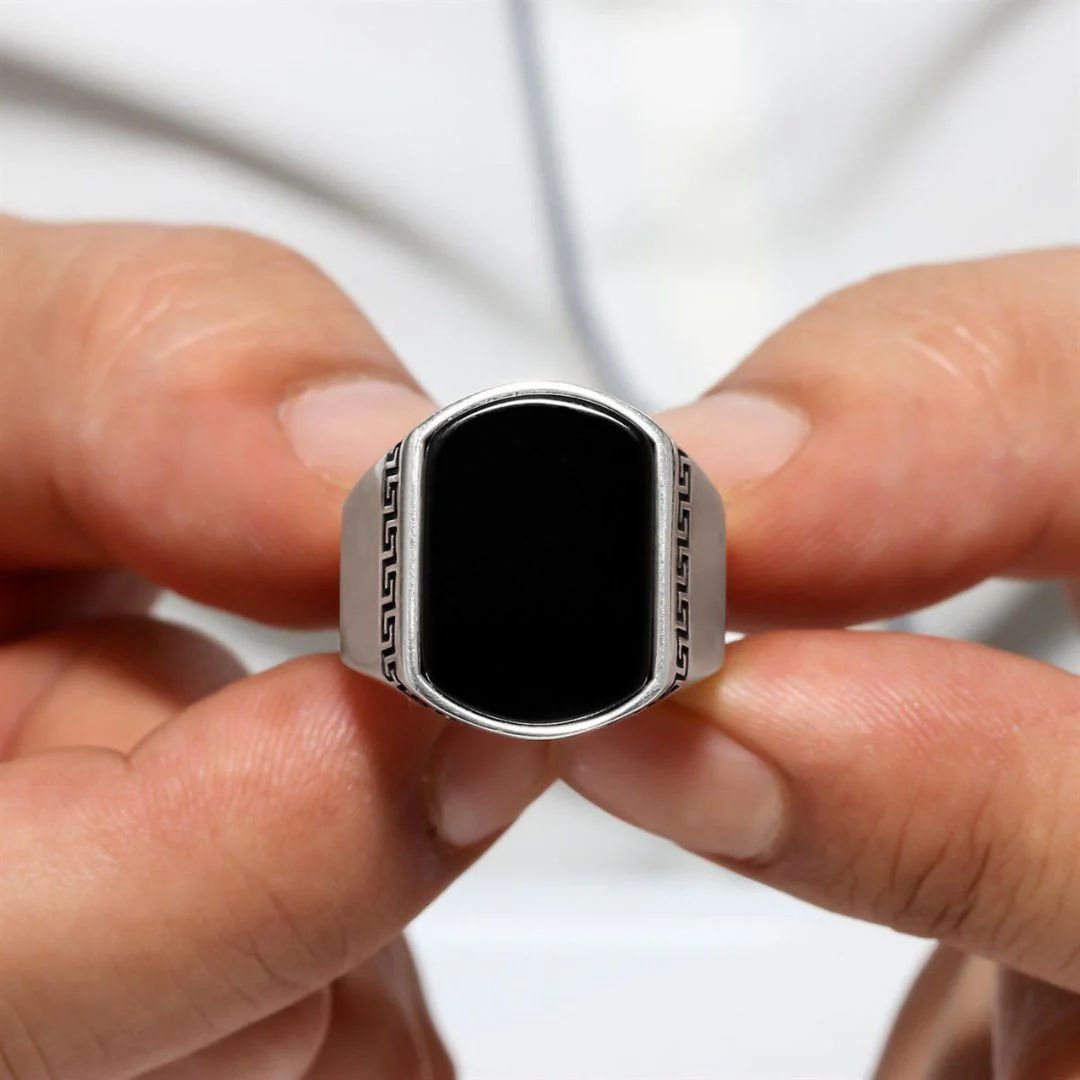 Izmir Black Aqeeq Ring (TURKISH MADE IMPORTED RING)