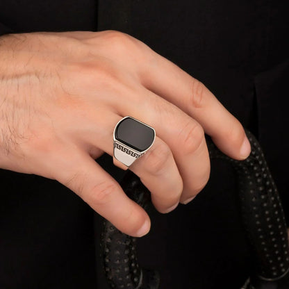 Izmir Black Aqeeq Ring (TURKISH MADE IMPORTED RING)