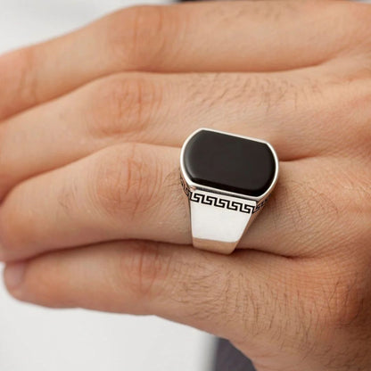 Izmir Black Aqeeq Ring (TURKISH MADE IMPORTED RING)