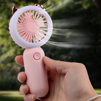 Rechargeable Mini Portable Fan with Night Light
