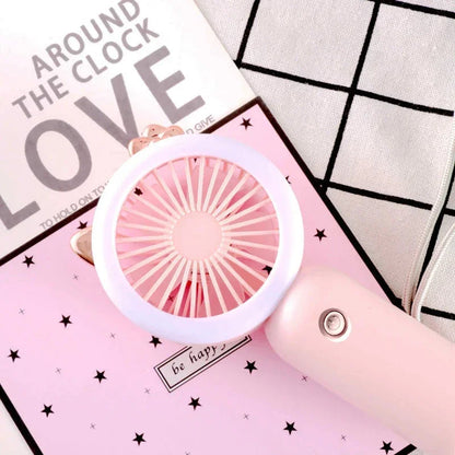Rechargeable Mini Portable Fan with Night Light