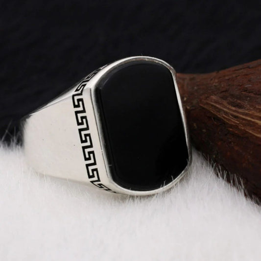 Izmir Black Aqeeq Ring (TURKISH MADE IMPORTED RING)