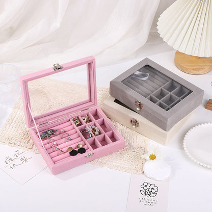 Multi Grid Velvet Jewelry Box