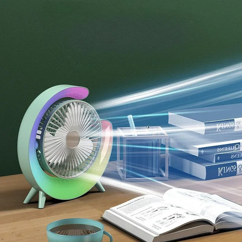 Rechargeable Mini Portable Fan with Night Light