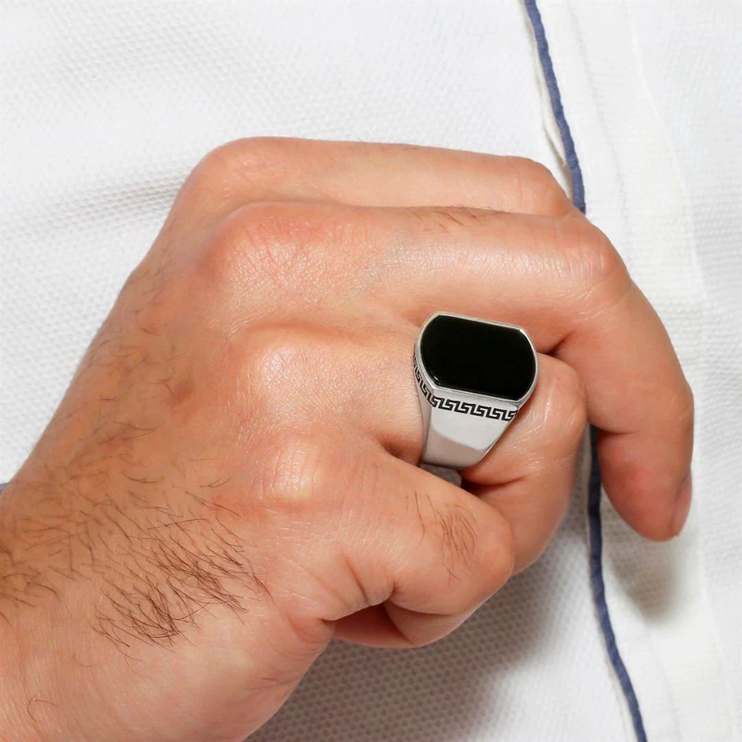 Izmir Black Aqeeq Ring (TURKISH MADE IMPORTED RING)